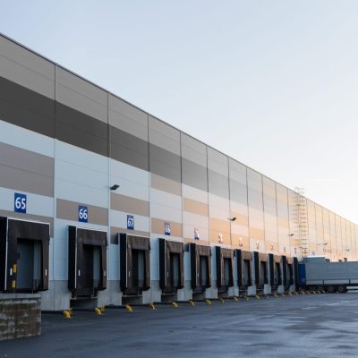 warehouse gates and truck loading